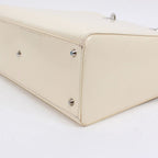 Christian Dior Enamel White Handbag Silver — view 5