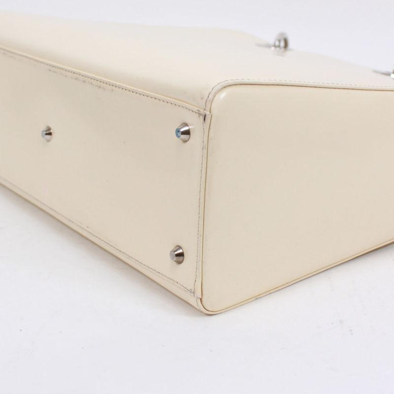 Christian Dior Enamel White Handbag Silver — view 5