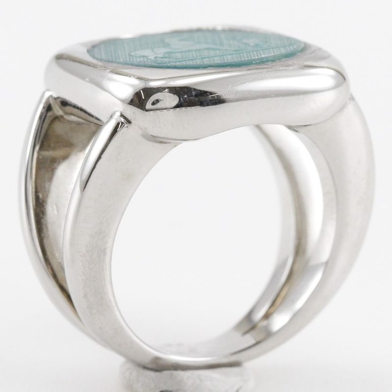 Hermes Corozo Metal Size 10.5 Silver 10.1 g Ring — view 4