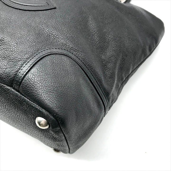 Chanel CC Logo Jumbo CC Soft Caviar Leather Hand Tote Black — view 4