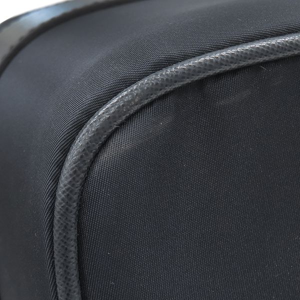 Prada Carry Bag Triangle Logo Case Nylon Leather Navy Silver Hardware — view 6