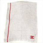 Chanel CC Logo Cashmere Blend Large Shawl Gray Scarf — view 2