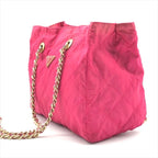 Prada Triangle Logo Tessuto Nylon Quilted Chain Tote Pink — view 2