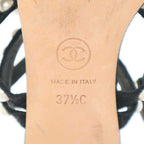 Chanel Multi-Strap Quilted Pearl Sandals Black 37 1 2 — view 6