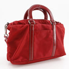 Prada 2-Way Shoulder Nylon Red Handbag — view 3