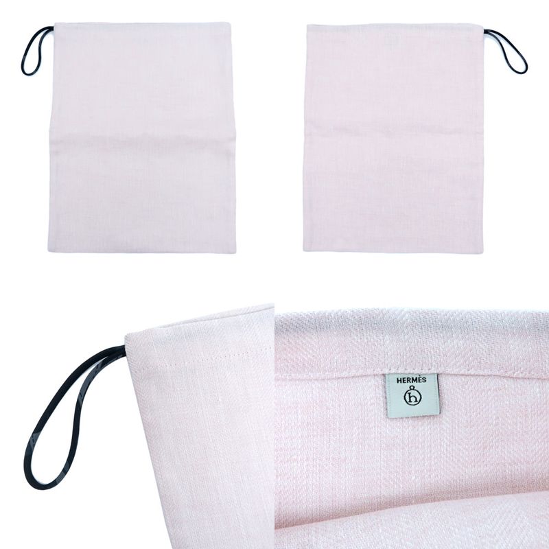 Hermes Petit H Ash Drawstring Purse 3 Types Set Pouch Accessory — view 6