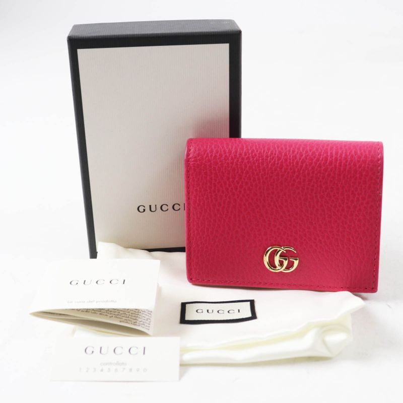 Gucci GG Marmont Leather Mini Wallet Bifold Shocking Pink — view 2