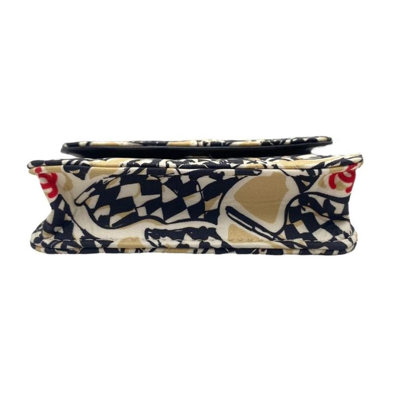 Chanel Mini Chain Shoulder Year End Checkered Flag Black Beige — view 4