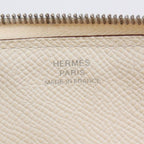 Hermes Azap Long Classic Machete Vaux Epson Off White Wallet Silver — view 8