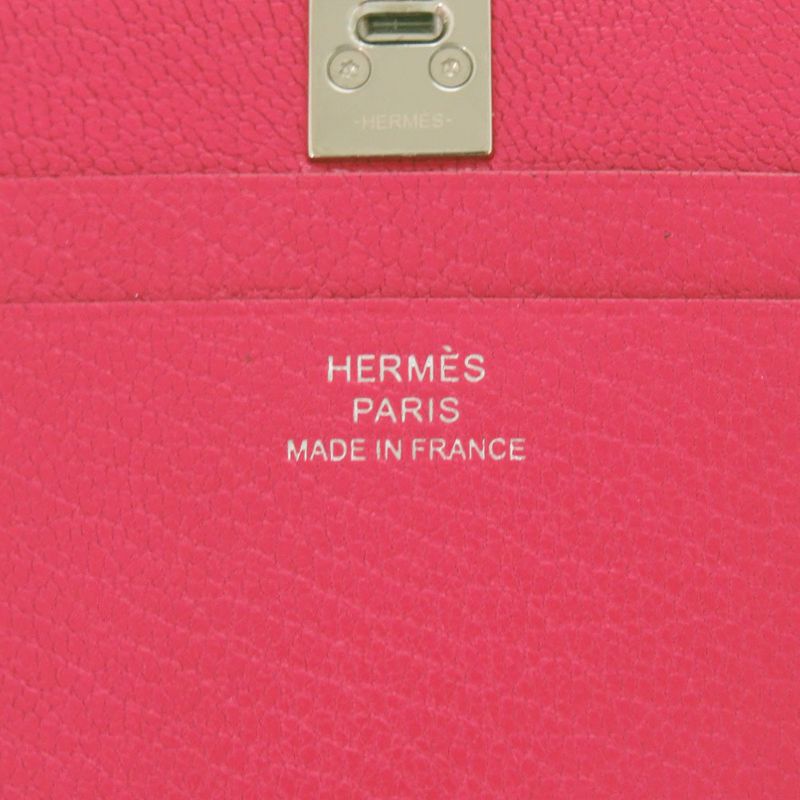 Hermes Medor Chevre Shamkira Rose Extreme Silver Hardware — view 9