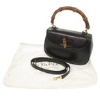 Gucci 2-Way Bamboo 000 2046 0188 Leather Black Handbag 1373 — view 2