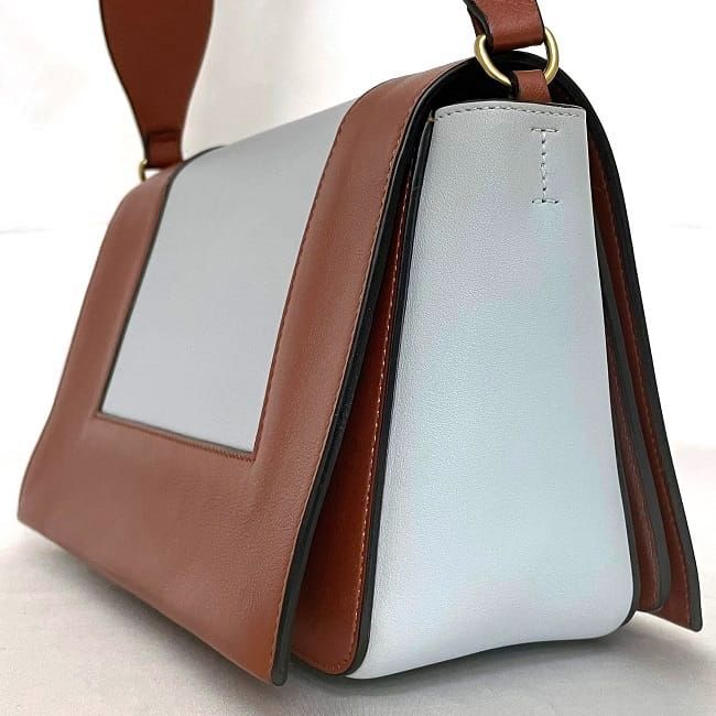 Celine Frame Shoulder Bag Brown Light Blue Leather — view 4