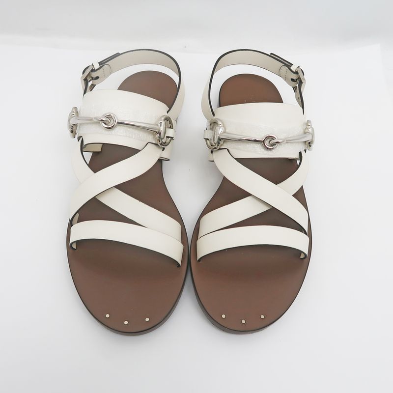 Gucci Sandals Bit White Dark Brown Size 37 1 2 Apparel — view 4