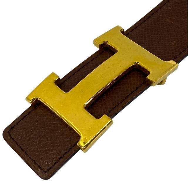Hermes Constance Belt Accessories Small Leather Brown Green Marked — view 3