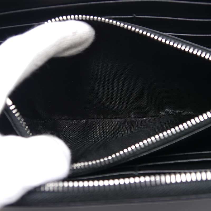 Prada Zip Around Long Wallet Black Leather — view 5