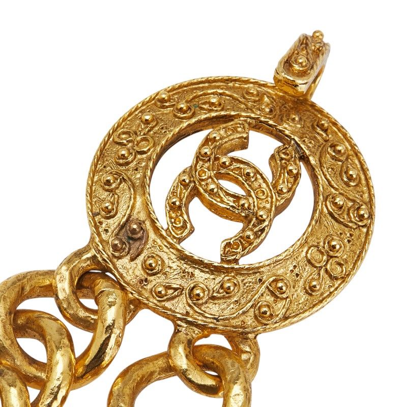 Chanel Vintage Coco Mark Chain Belt Gold Plated — view 4