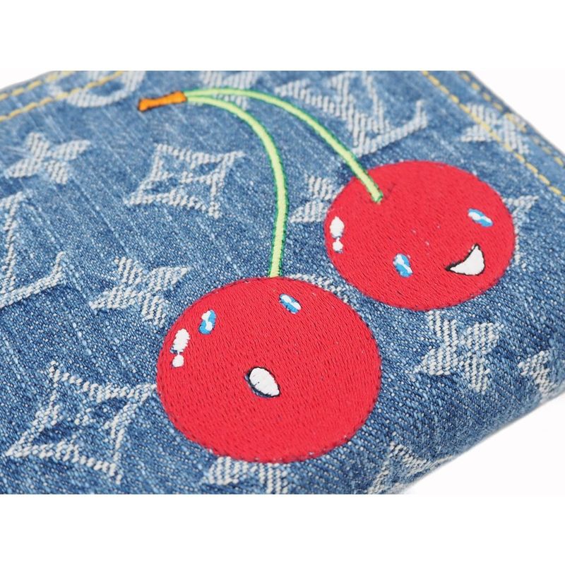 Louis Vuitton Tm Zippy Wallet Monogram Cherry Denim Cotton — view 5