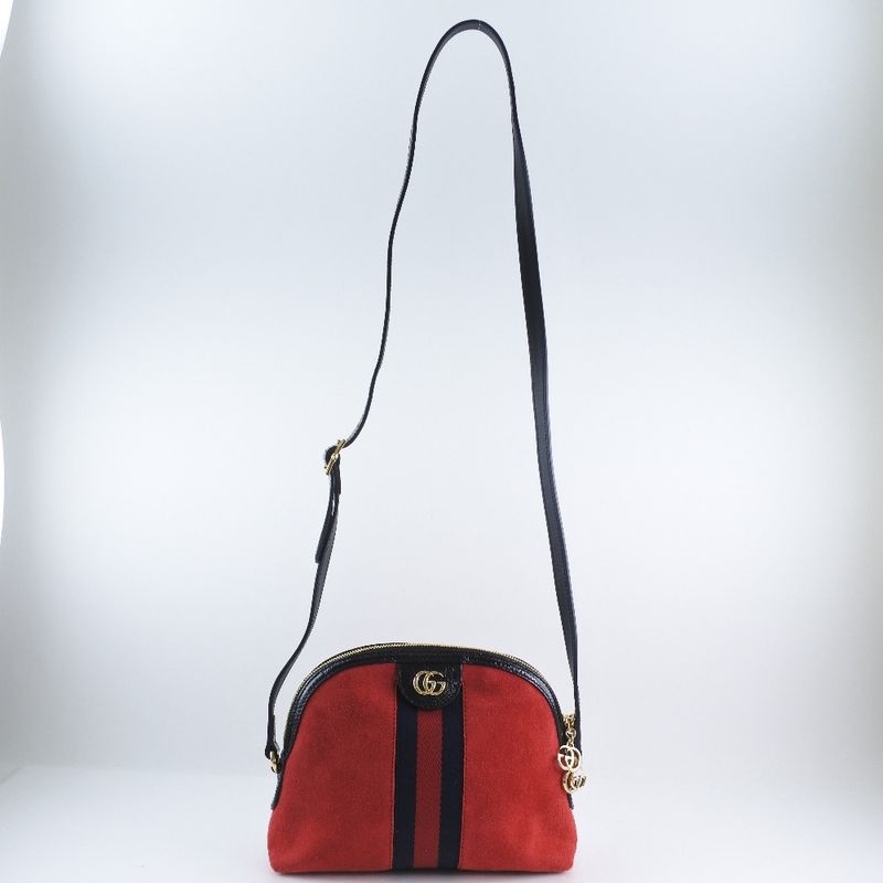 Gucci Ophidia Suede And Leather Hibisca Scuffed Shoulder Bag — view 4