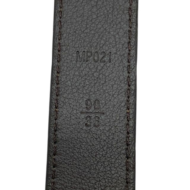 Louis Vuitton Mp021 Santure Belt Buckle Silver Leather Brown — view 5