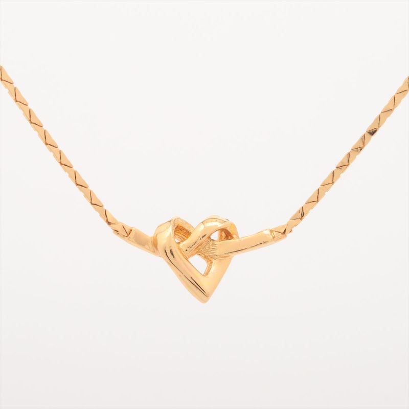 Christian Dior Heart Necklace GP With Rhinestones — view 3