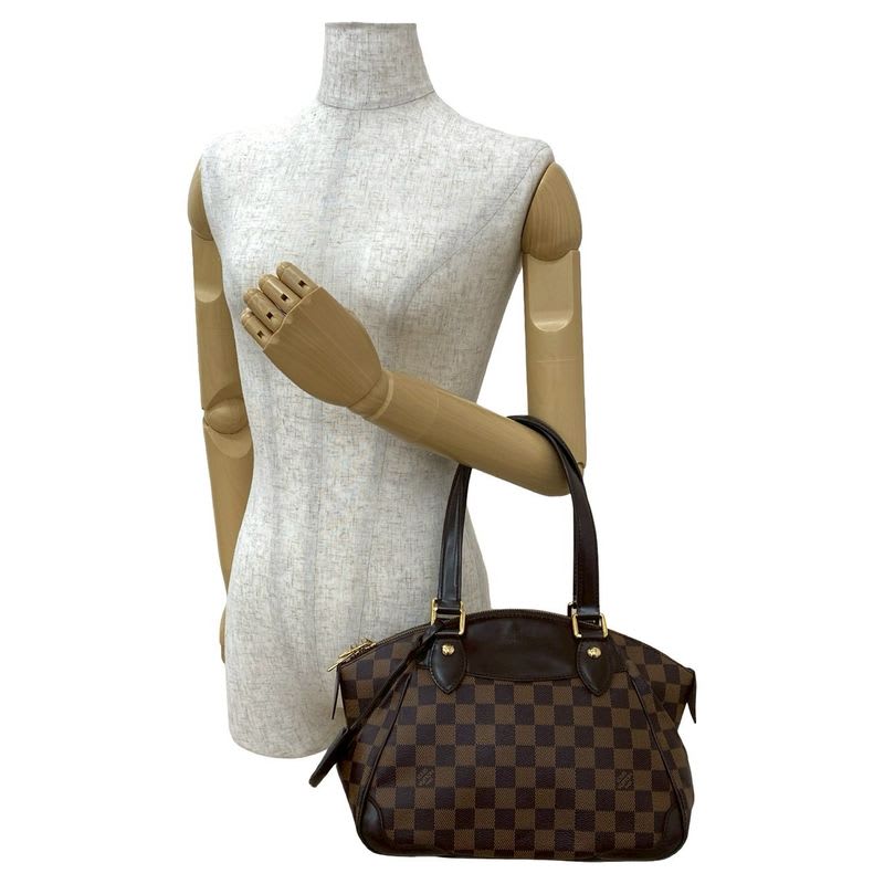 Louis Vuitton Verona PM Damier Leather Tote Brown — view 3