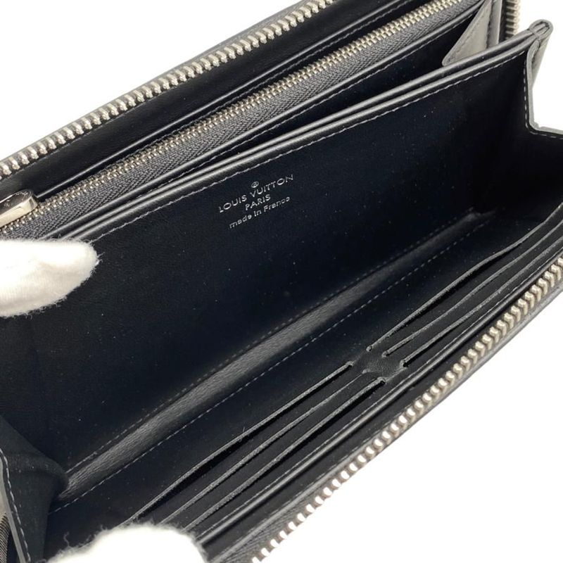 Louis Vuitton Long Wallet Zippy Monogram Mahina Noir Black — view 6