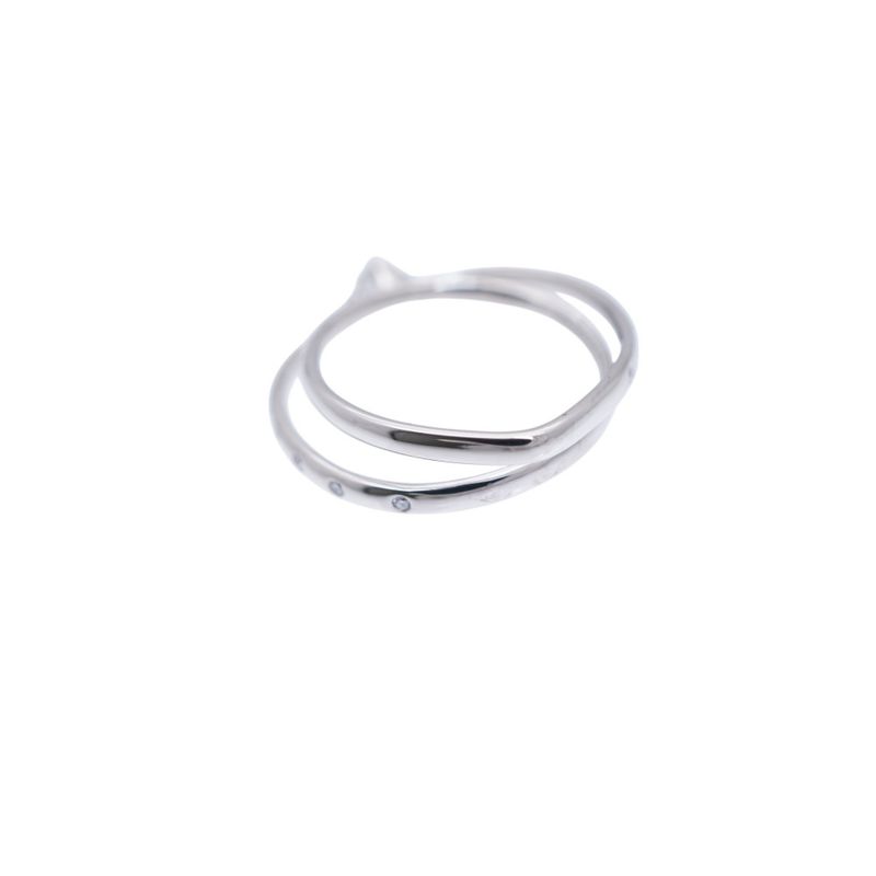 Hermes Vertige Coeur Diamond 030 CT 18K White Gold 50 Ring 750 WG Togo — view 6