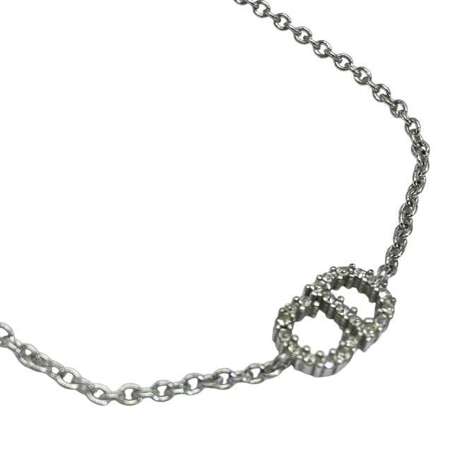 Christian Dior Bracelet Bangle Clair D LUNE CD Logo Metal Rhinestone Silver — view 4