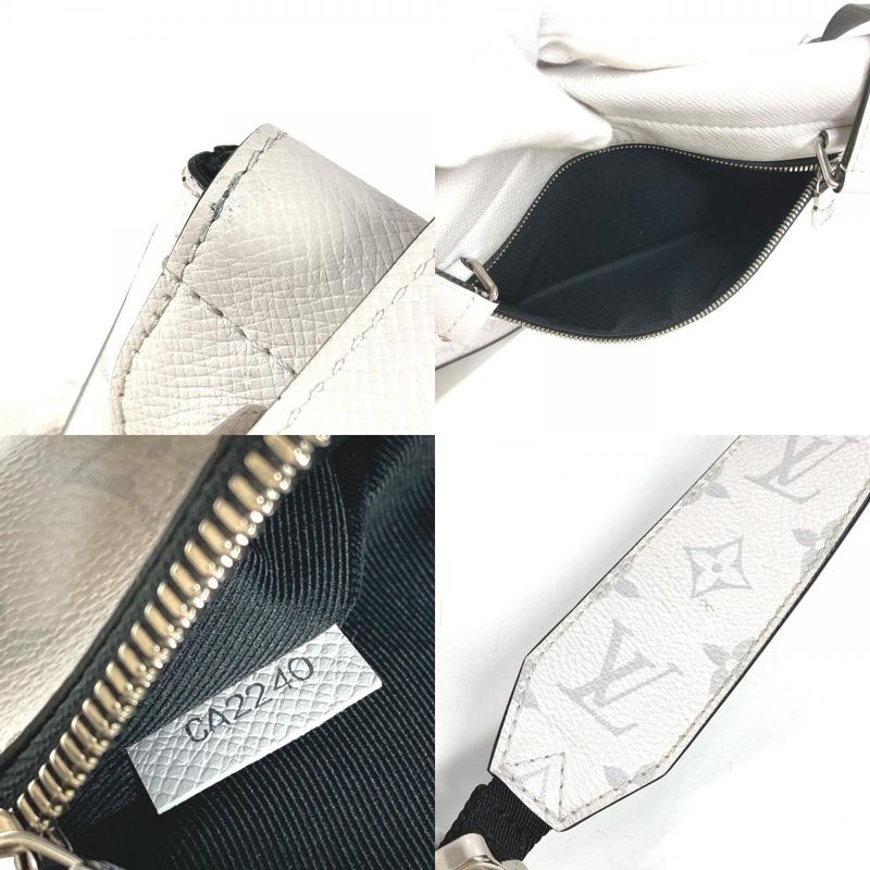 Louis Vuitton Shoulder Bag Flap Messenger Taiga Leather White — view 9