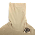 Chanel 2005 AW Camellia Corsage Cashmere Turtleneck Knit Sweater — view 4