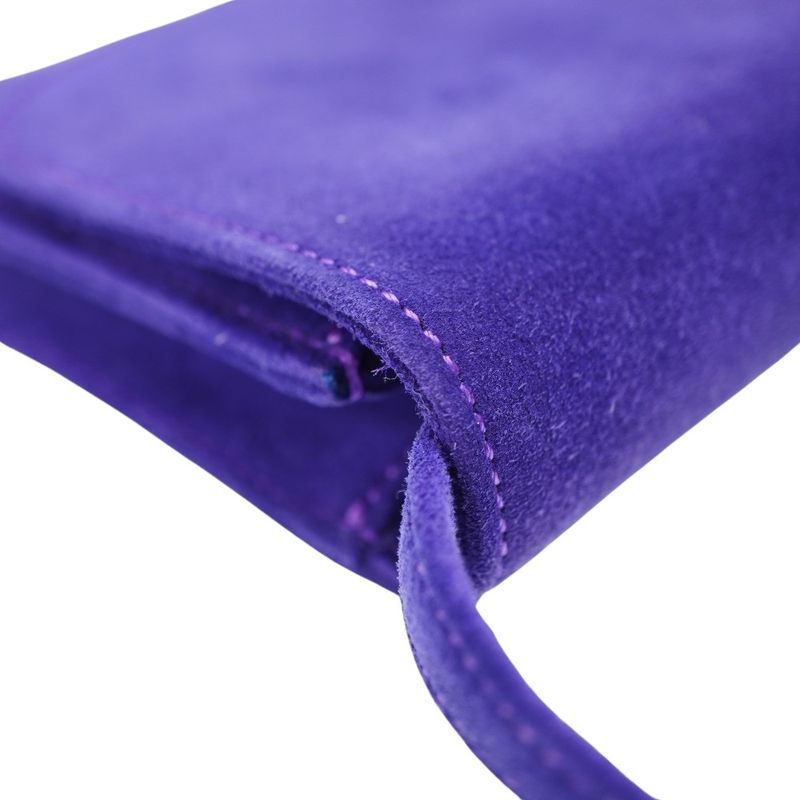 Hermes Vintage Dobris Shoulder Clutch Bag Purple 0 Suede 0058 — view 7