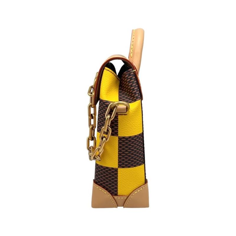 Louis Vuitton Shoulder Bag Nano Steamer Damier Pop Canvas Yellow Brown — view 3
