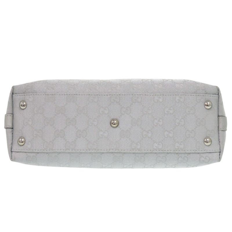 Gucci GG Canvas Leather Silver Handbag 1641 — view 5