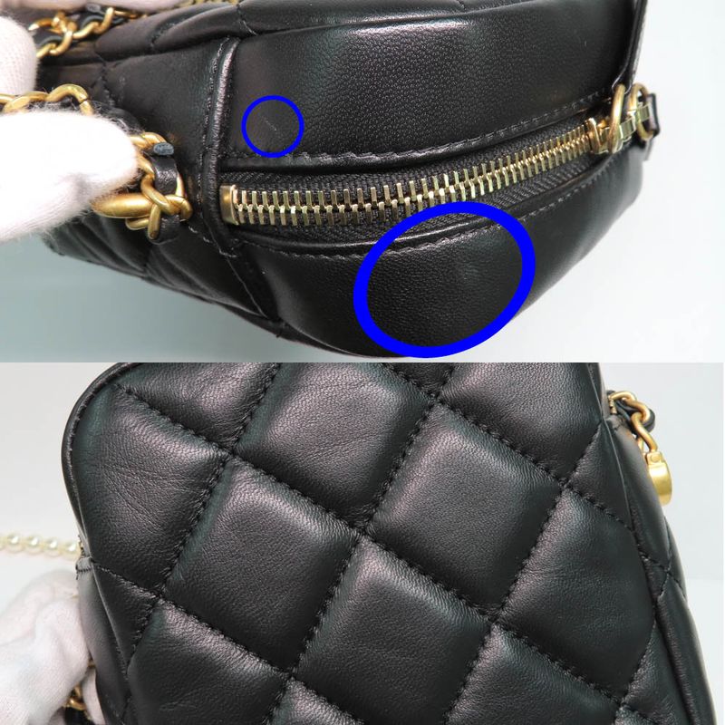 Chanel Mini Camera Case As2857 Faux Pearl Chain Shoulder Bag Lambskin — view 7