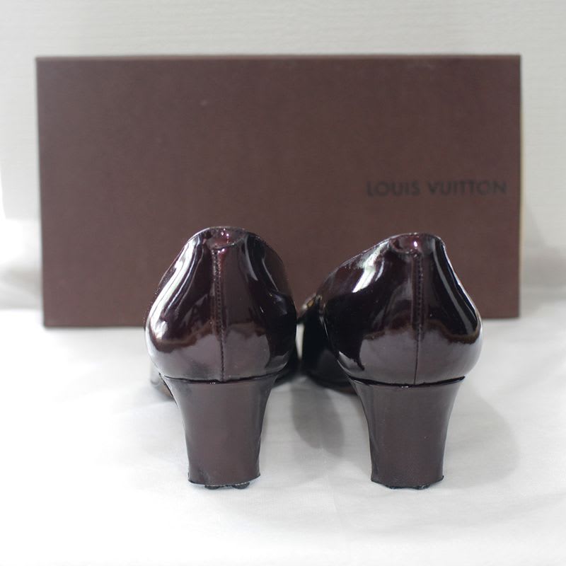Louis Vuitton Stored Item Enamel Brown Heel 37 — view 4