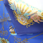 Hermes 90 Voiles De Lumiere Sailing Ship Of Light Blue Silk Scarf Box — view 7