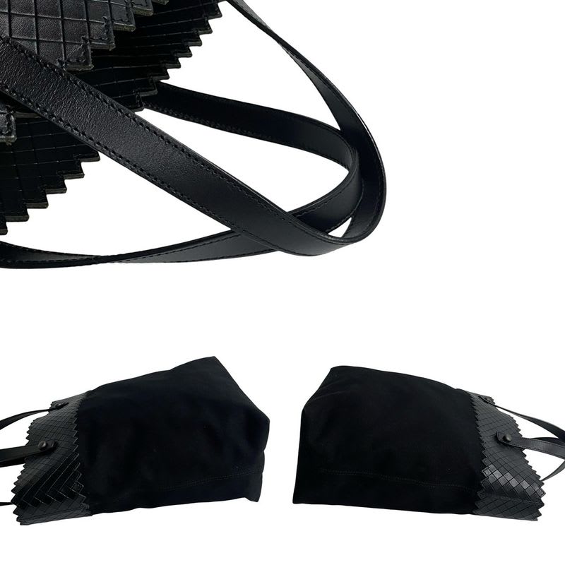 Bottega Veneta Intrecciato Leather Canvas Tote Bag Handbag — view 6