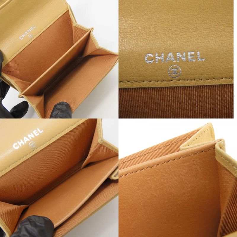 Chanel Coin Case Timeless Classic Lambskin Beige Silver Hardware 10 — view 7