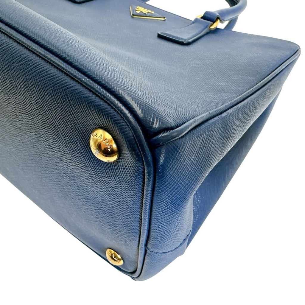 Prada 1 Ba786 Saffiano Shoulder Bag Galleria Handbag Blue — view 7