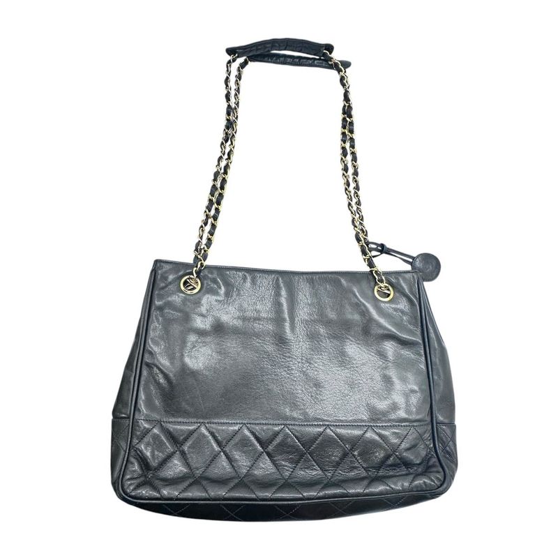 Chanel Quilted Chain Shoulder Bag Black 1877 — view 2