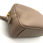 Prada Leather Pouch Gold Pink Beige Case — view 5