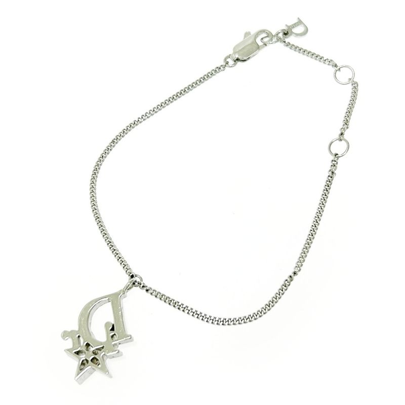 Christian Dior Rhinestone Logo Star Bracelet Silver — view 4