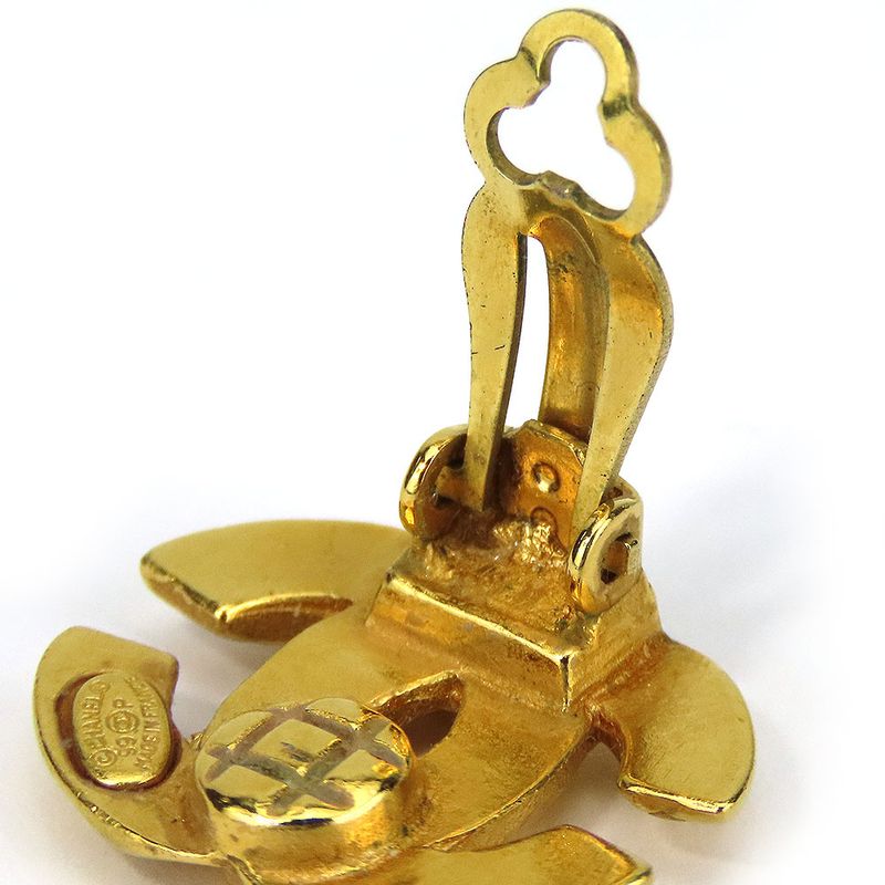 Chanel Earrings Coco Mark Metal Gold Accessories 99 P Plated — view 4