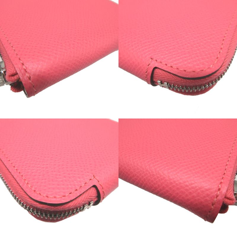 Hermes Azap Silk Inn Compact Vaux Epson Rose Azalea Coin Case — view 6