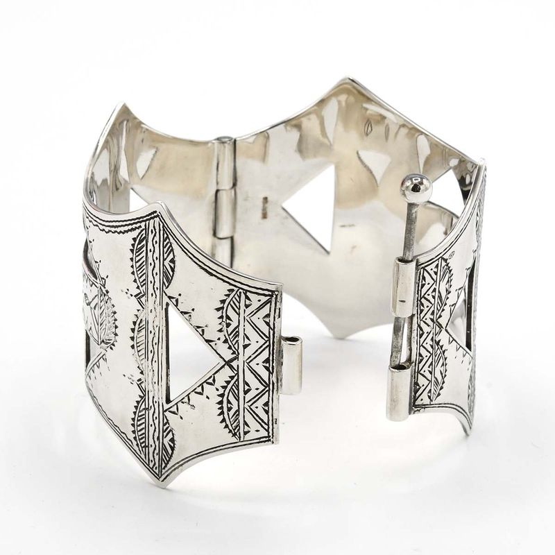 Hermes Bracelet Touareg 925 Silver Bangle 82.5 g Vintage Box And Bag K1238 — view 4