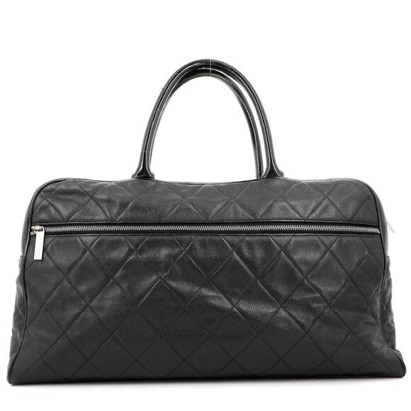 Chanel CC Caviar XL Travel Bag Bowler Tote Weekender Boston Duffle — view 7