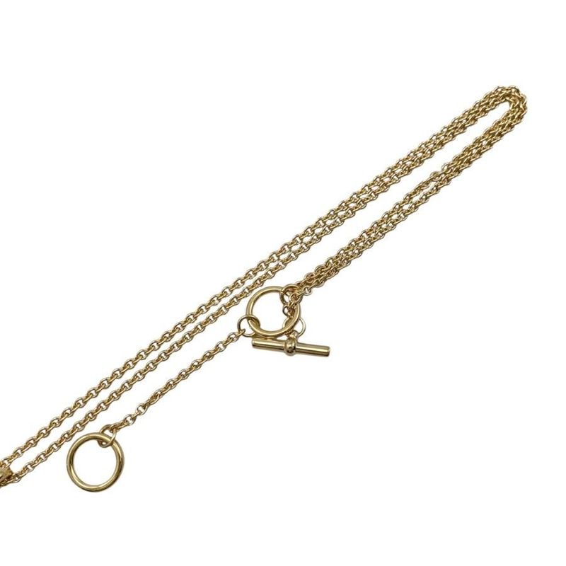 Hermes Necklace Pendant Mini Maillon PM Fed3 Cles Beige Gold Hardware — view 7