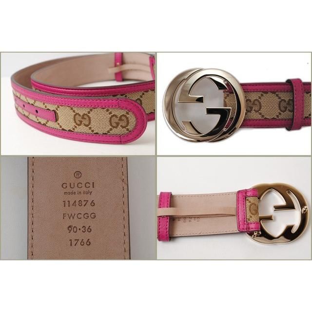 Gucci Belt GG Brown Beige Pink Fwcgg 8961 — view 6