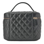 Chanel Quilted Vanity Handbag Caviar Leather Black With Gold Hardware Bag — view 5