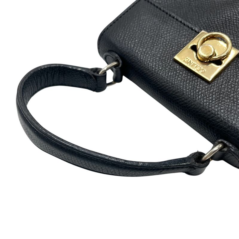 Celine Handbag Leather Gold Hardware Mini Vintage Black — view 6